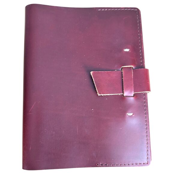 Rustico Leather Flap Writing Journal Portfolio Notebook Cover Burgundy NEW - Picture 1 of 4